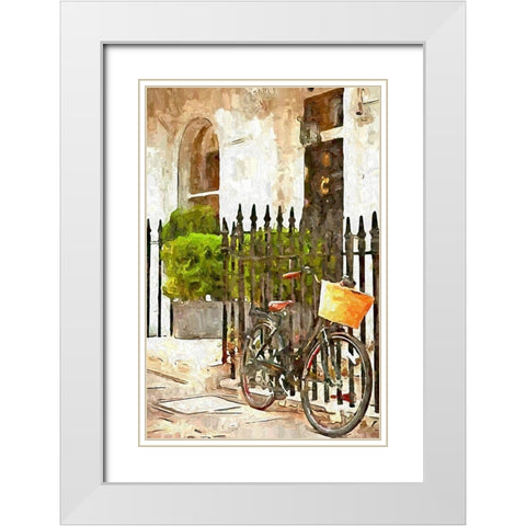 Iron Fence White Modern Wood Framed Art Print with Double Matting by Bolokofsky, Ronald