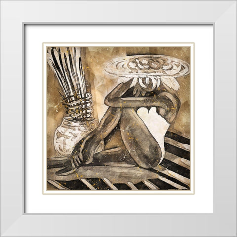 Kick Back White Modern Wood Framed Art Print with Double Matting by Bolokofsky, Ronald