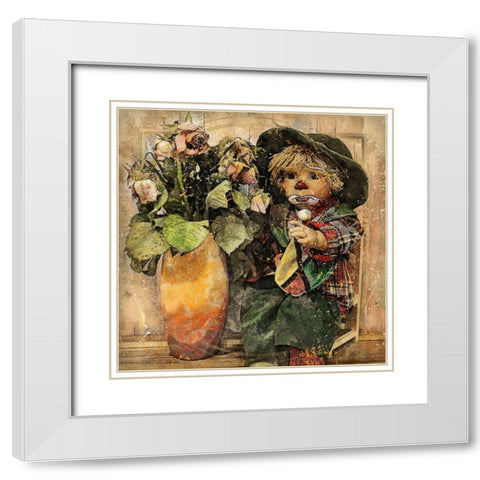 Little Clown White Modern Wood Framed Art Print with Double Matting by Bolokofsky, Ronald