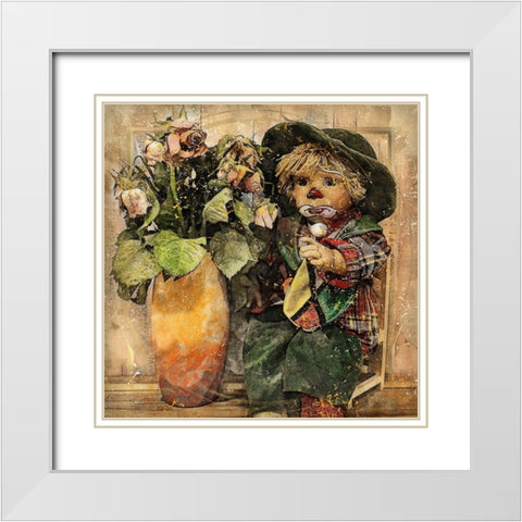 Little Clown White Modern Wood Framed Art Print with Double Matting by Bolokofsky, Ronald