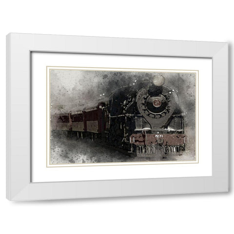 Locomotive 1271 White Modern Wood Framed Art Print with Double Matting by Bolokofsky, Ronald