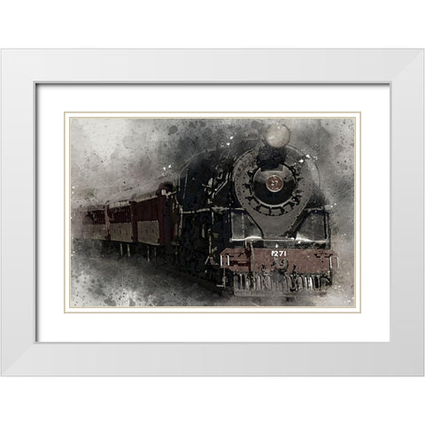 Locomotive 1271 White Modern Wood Framed Art Print with Double Matting by Bolokofsky, Ronald
