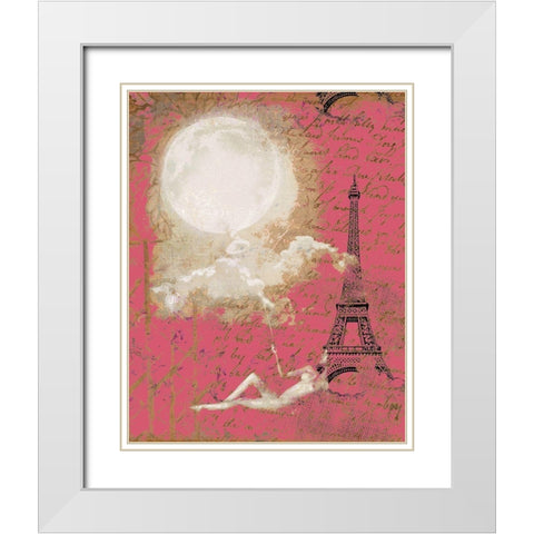 Moon On A String White Modern Wood Framed Art Print with Double Matting by Bolokofsky, Ronald