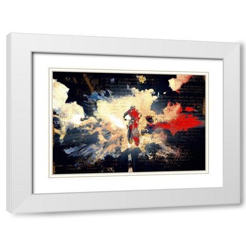 MotoCross Racer White Modern Wood Framed Art Print with Double Matting by Bolokofsky, Ronald