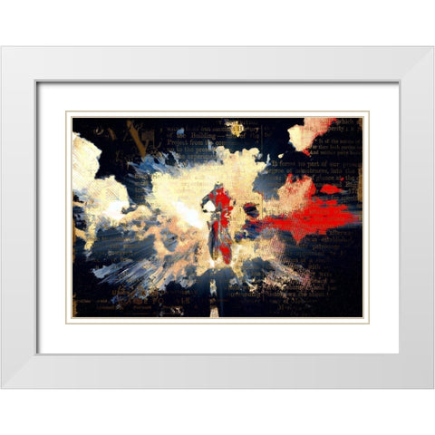 MotoCross Racer White Modern Wood Framed Art Print with Double Matting by Bolokofsky, Ronald