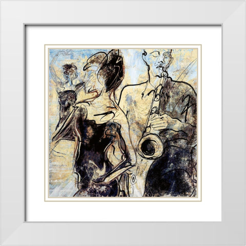 Party Vibes White Modern Wood Framed Art Print with Double Matting by Bolokofsky, Ronald