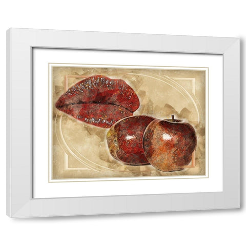 Red Hot Lips and Juicy Apples White Modern Wood Framed Art Print with Double Matting by Bolokofsky, Ronald