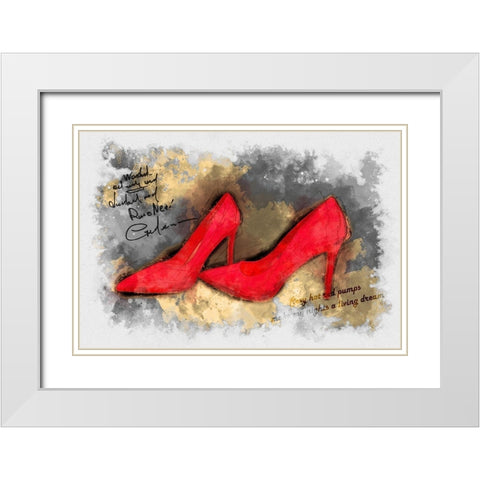 Red Pumps  White Modern Wood Framed Art Print with Double Matting by Bolokofsky, Ronald