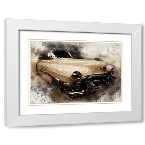 Shiny Cadillac White Modern Wood Framed Art Print with Double Matting by Bolokofsky, Ronald