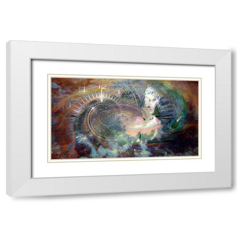Spiraling Time White Modern Wood Framed Art Print with Double Matting by Bolokofsky, Ronald