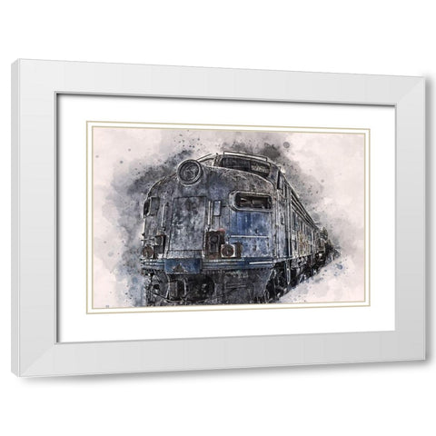 Train  White Modern Wood Framed Art Print with Double Matting by Bolokofsky, Ronald