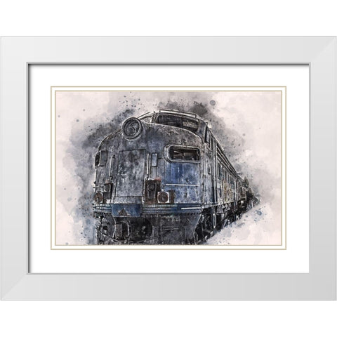 Train  White Modern Wood Framed Art Print with Double Matting by Bolokofsky, Ronald