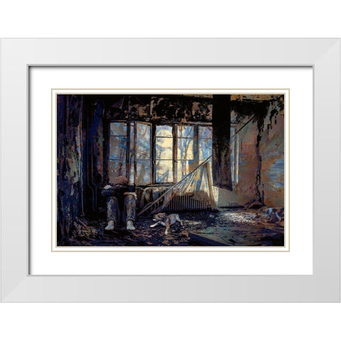 Anxious Times White Modern Wood Framed Art Print with Double Matting by Bolokofsky, Ronald