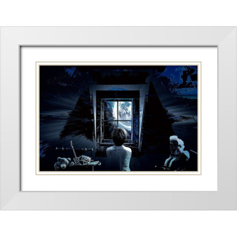 Childhood Dreams White Modern Wood Framed Art Print with Double Matting by Bolokofsky, Ronald