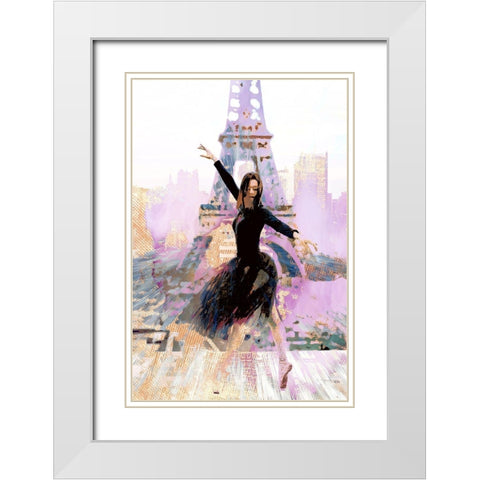 Eiffel Ballet I White Modern Wood Framed Art Print with Double Matting by Bolokofsky, Ronald