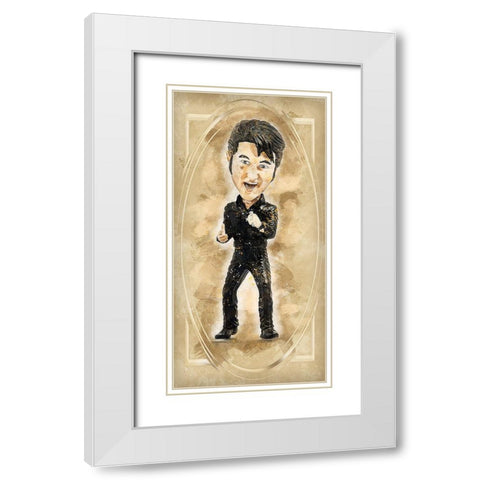 Elvis White Modern Wood Framed Art Print with Double Matting by Bolokofsky, Ronald