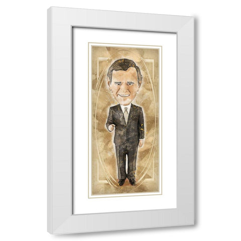 George H W Bush White Modern Wood Framed Art Print with Double Matting by Bolokofsky, Ronald