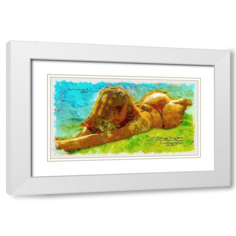 Summer Girl II White Modern Wood Framed Art Print with Double Matting by Bolokofsky, Ronald