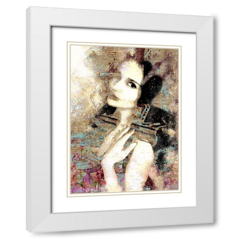 Love For Music White Modern Wood Framed Art Print with Double Matting by Bolokofsky, Ronald