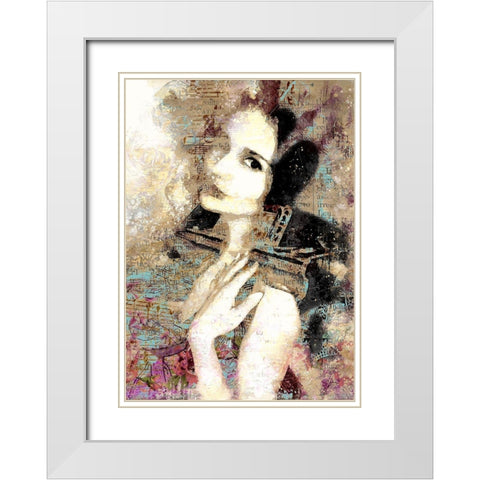 Love For Music White Modern Wood Framed Art Print with Double Matting by Bolokofsky, Ronald