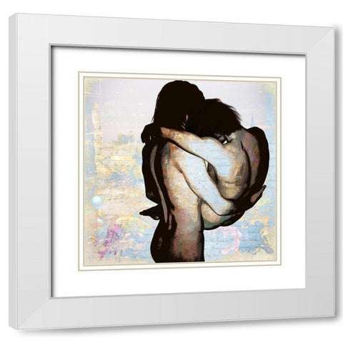 Lovers Concierto I White Modern Wood Framed Art Print with Double Matting by Bolokofsky, Ronald