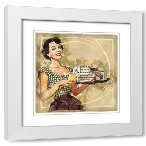 Mid Century Housewife White Modern Wood Framed Art Print with Double Matting by Bolokofsky, Ronald