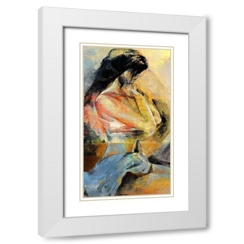 Modesty II White Modern Wood Framed Art Print with Double Matting by Bolokofsky, Ronald