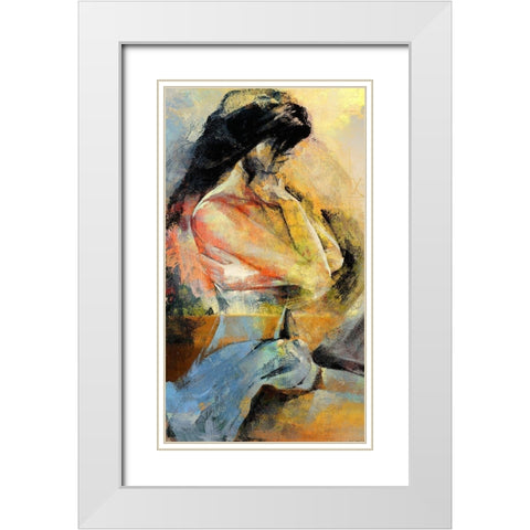 Modesty II White Modern Wood Framed Art Print with Double Matting by Bolokofsky, Ronald