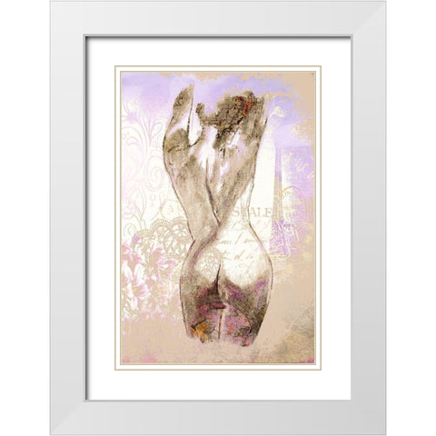 Parisian Beauty White Modern Wood Framed Art Print with Double Matting by Bolokofsky, Ronald