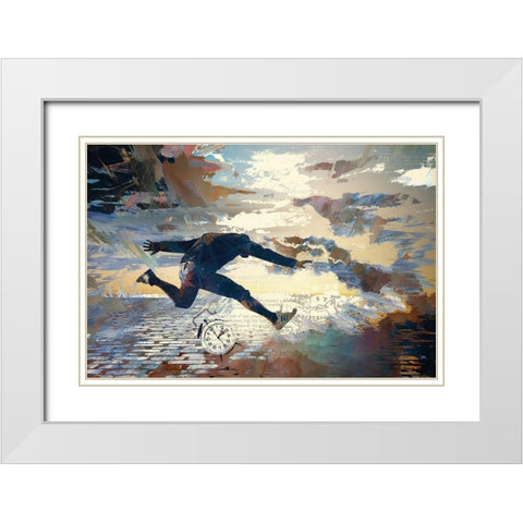 Race Against Time White Modern Wood Framed Art Print with Double Matting by Bolokofsky, Ronald