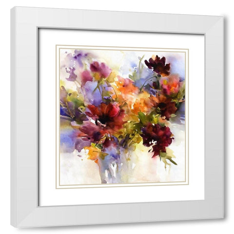 Watercolor Arrangement I White Modern Wood Framed Art Print with Double Matting by Bolokofsky, Ronald