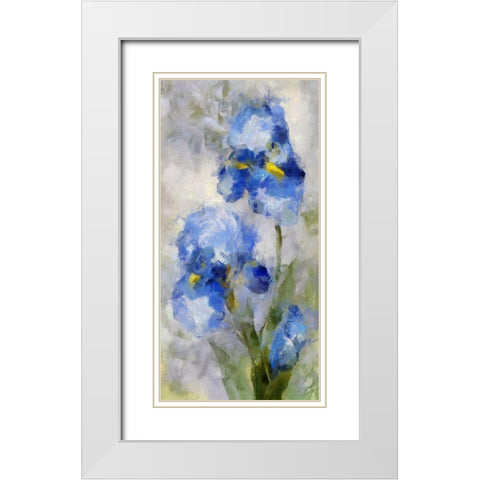 Blue Garden I White Modern Wood Framed Art Print with Double Matting by Bolokofsky, Ronald