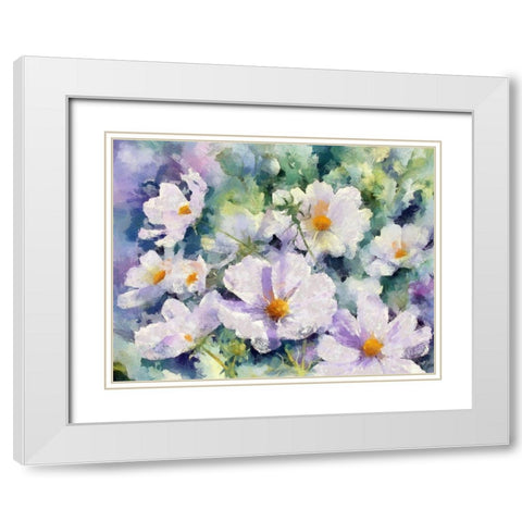 Garden Flowers II White Modern Wood Framed Art Print with Double Matting by Bolokofsky, Ronald