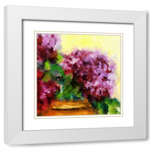 Hydrangea I White Modern Wood Framed Art Print with Double Matting by Bolokofsky, Ronald
