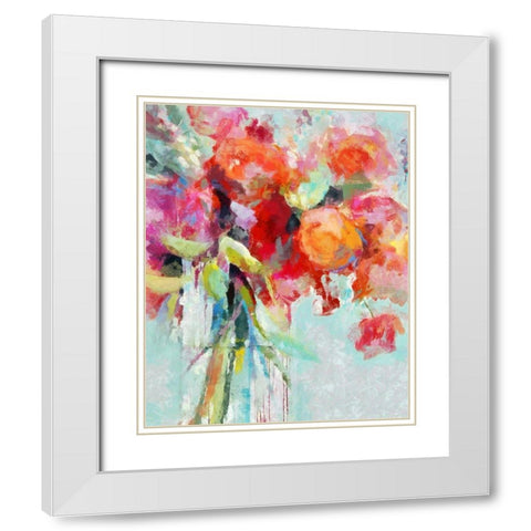 Garden Flowers II White Modern Wood Framed Art Print with Double Matting by Bolokofsky, Ronald