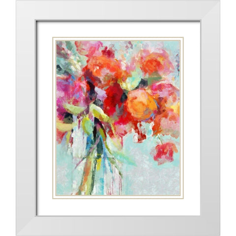 Garden Flowers II White Modern Wood Framed Art Print with Double Matting by Bolokofsky, Ronald