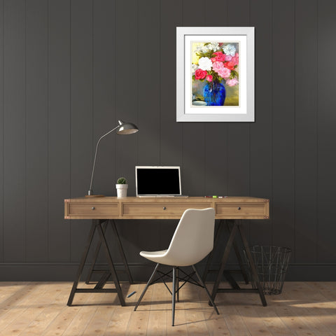 Mixed Roses White Modern Wood Framed Art Print with Double Matting by Bolokofsky, Ronald