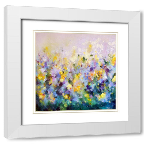 Dancing Garden I White Modern Wood Framed Art Print with Double Matting by Bolokofsky, Ronald
