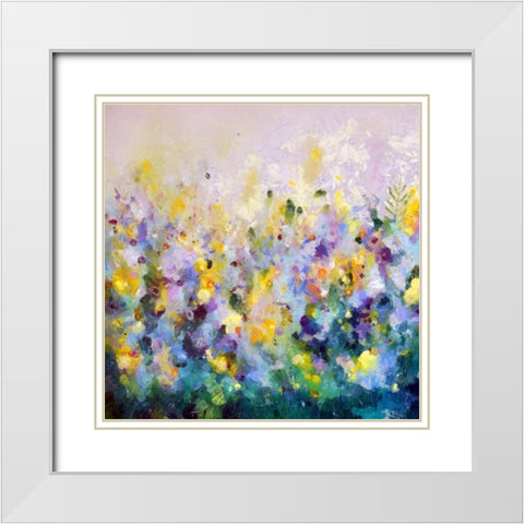 Dancing Garden I White Modern Wood Framed Art Print with Double Matting by Bolokofsky, Ronald