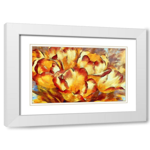 Fire Tulips I White Modern Wood Framed Art Print with Double Matting by Bolokofsky, Ronald
