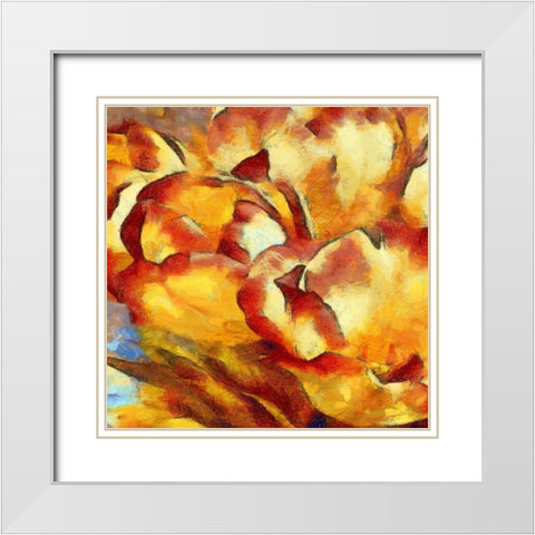 Fire Tulips II White Modern Wood Framed Art Print with Double Matting by Bolokofsky, Ronald