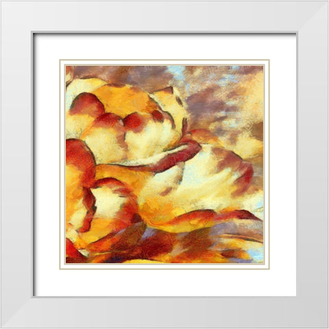Fire Tulips III White Modern Wood Framed Art Print with Double Matting by Bolokofsky, Ronald