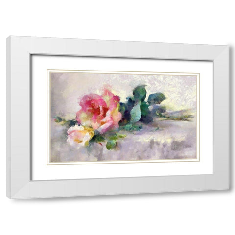 Fresh Roses I White Modern Wood Framed Art Print with Double Matting by Bolokofsky, Ronald