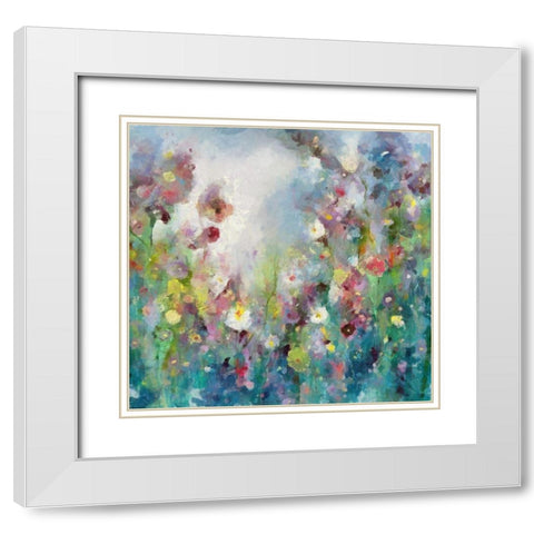 Dancing Garden III White Modern Wood Framed Art Print with Double Matting by Bolokofsky, Ronald
