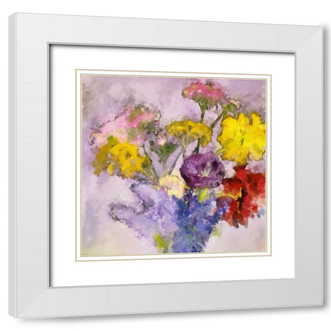 Flowers For Sarah White Modern Wood Framed Art Print with Double Matting by Bolokofsky, Ronald