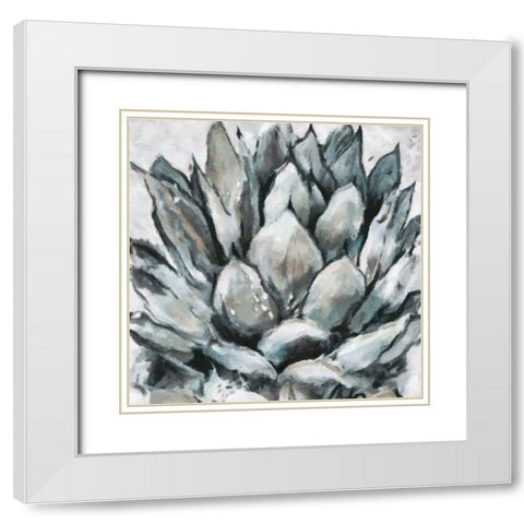 Cereus Echeveria White Modern Wood Framed Art Print with Double Matting by Bolokofsky, Ronald
