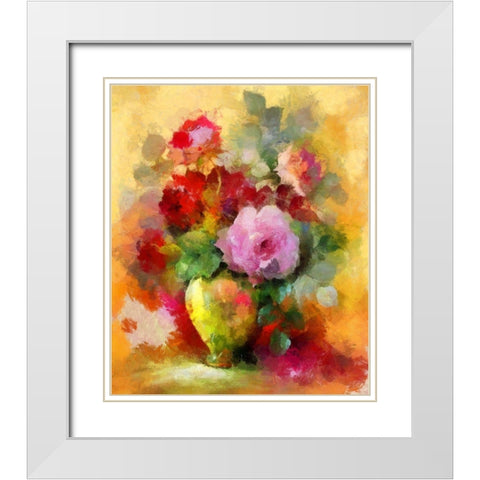 Annes Arrangement White Modern Wood Framed Art Print with Double Matting by Bolokofsky, Ronald