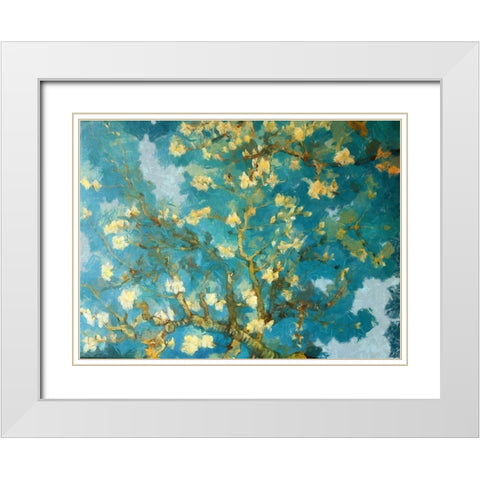 Cherry Blossoms White Modern Wood Framed Art Print with Double Matting by Bolokofsky, Ronald
