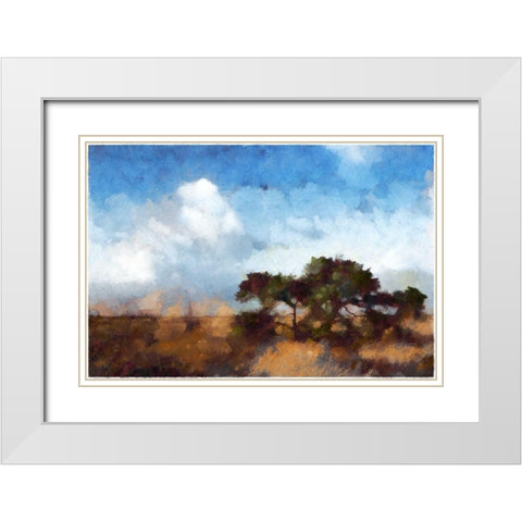 Golden Field White Modern Wood Framed Art Print with Double Matting by Bolokofsky, Ronald