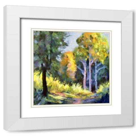 Forest Walk White Modern Wood Framed Art Print with Double Matting by Bolokofsky, Ronald